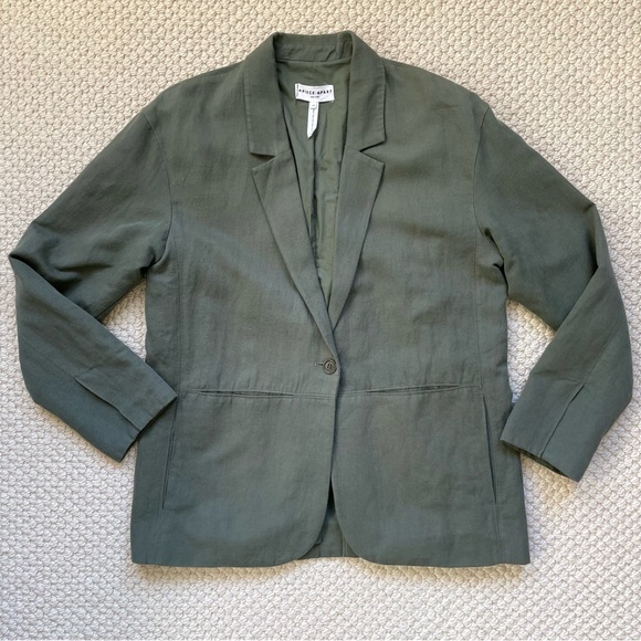 Apiece Apart oversized olive green linen blend blazer - Picture 3 of 16